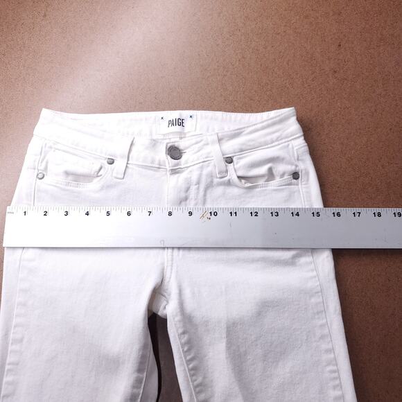 Paige Verdugo Ankle Jeans Women’s 26 White Wash Skinny Stretch Embroidered Denim - Picture 5 of 12